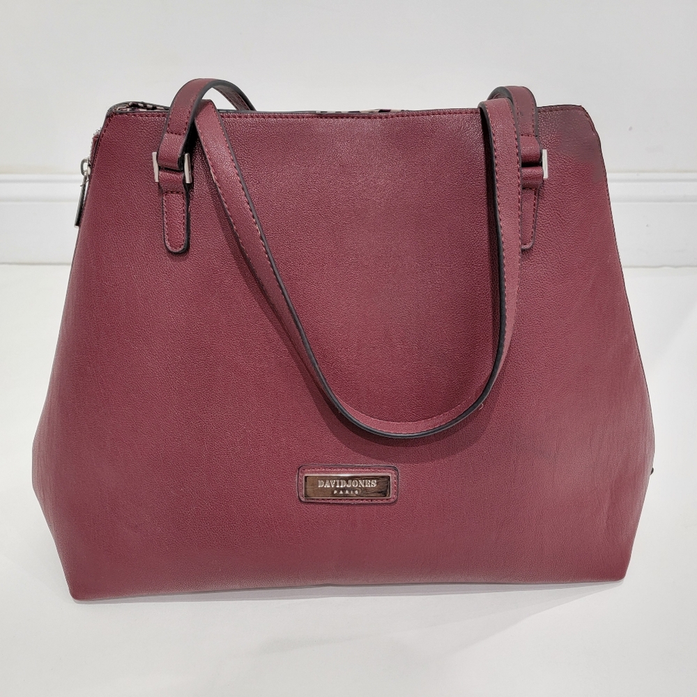 NWOT David Jones Paris Burgandy Handbag